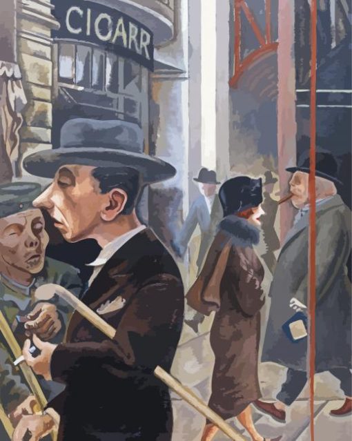 Street Scene By Grosz paint by number