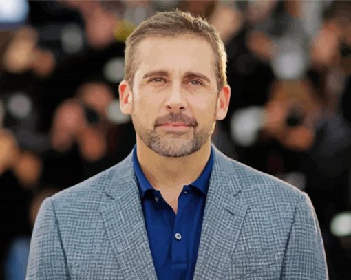 The Actor Steve Carell paint by number