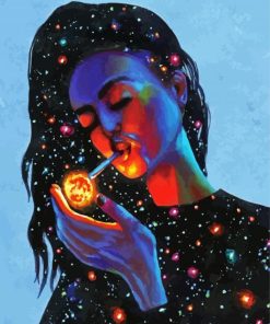 Universe Girl Smoking paint by number