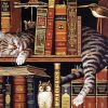 Vintage Cat With Books paint by number