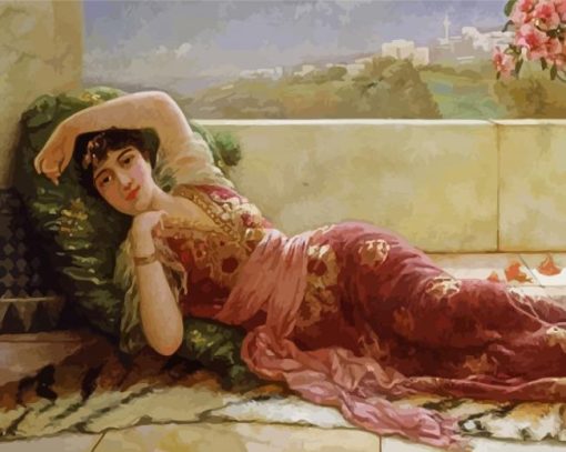 Vintage Woman Reclining paint by number