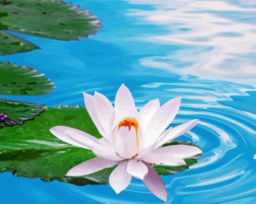 White Flower On Water paint by number