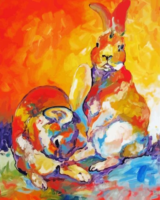 Aesthetic Hares paint by number