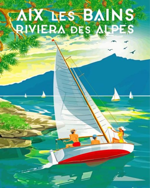 Aix Les Bains Summer Poster paint by number