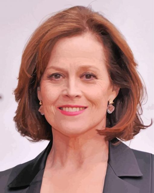 American Actress Sigourney Weaver paint by number