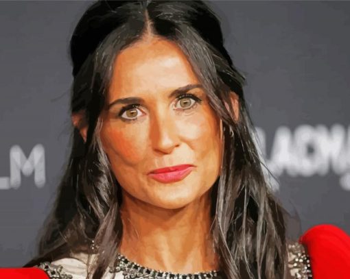 American Actress Demi Moore paint by number