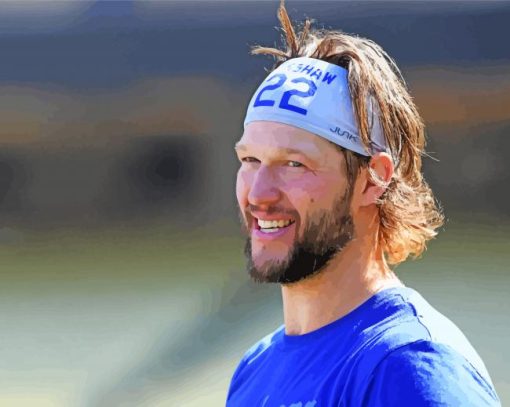 American Baseballer Clayton Kershaw paint by number