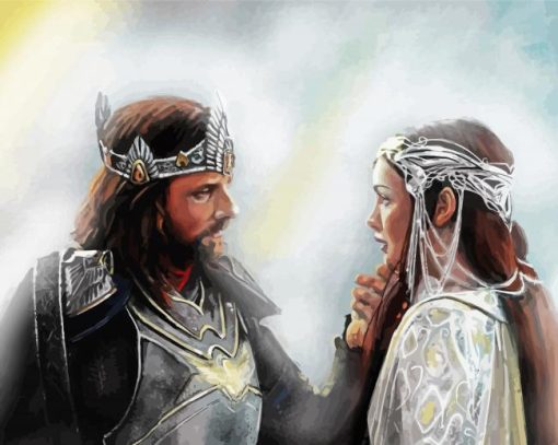 Arwen And Aragorn Art paint by number