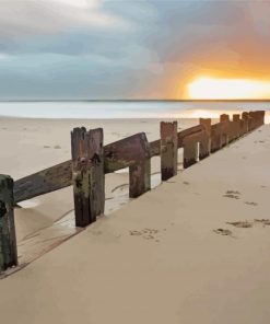 Barmouth Beach At Sunset paint by number