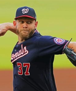 Baseball Pitcher Stephen Strasburg paint by number