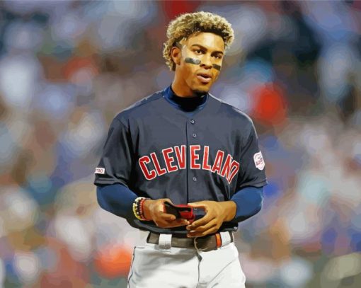 Baseballer Francisco Lindor paint by number