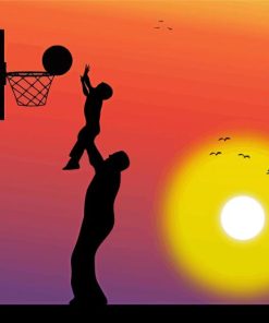 Basketball Silhouette paint by number