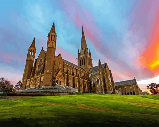 Bendigo Victoria Cathedral Paint by number