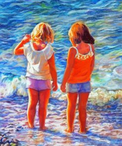 Besties On The Beach paint by number