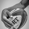 Black And White Hand Holding Rugby Ball paint by number