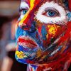 Blue Eyed Colorful Woman paint by number