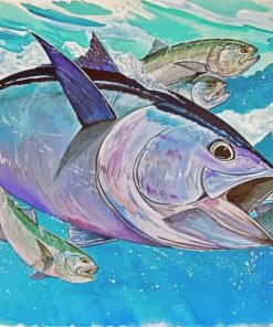 Bluefin And Bluefish Art paint by number