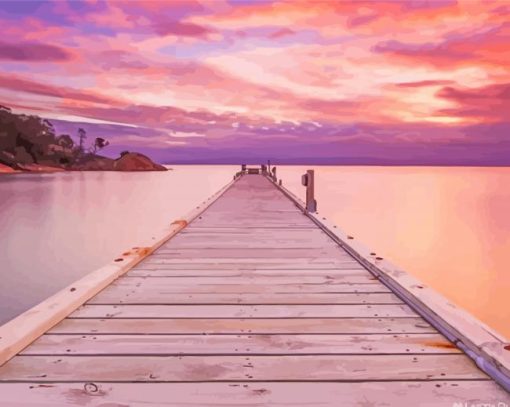 Boardwalk At Sunset Tasmania paint by number