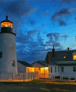 Bristol Pemaquid Point Light paint by number