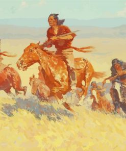 Buffalo Runners Big Horn Basin By Frederic Remington Paint by number