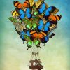 Butterflies Hot Air Ballon paint by number