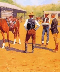 Buying Polo Ponies In The West By Frederic Remington paint by number