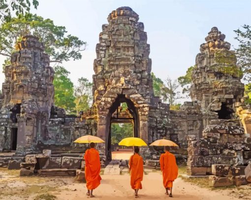 Cambodia Angkor Thom paint by number