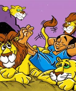 Cartoon Daniel In The Lions Den paint by number