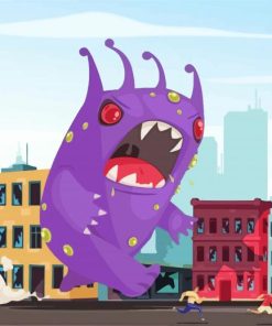 Cartoon Purple Monster paint by number