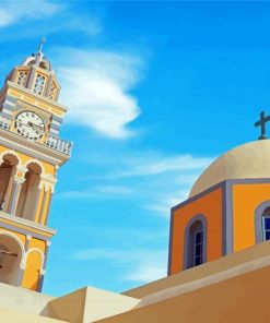 Catholic Cathedral Of Saint John The Baptist Thera Santorini paint by number