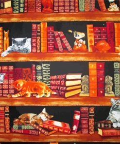 Cats And Books paint by number