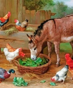 Chicken And Donkey paint by number