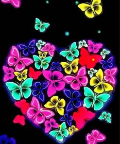 Colorful Butterfly Heart Paint by number