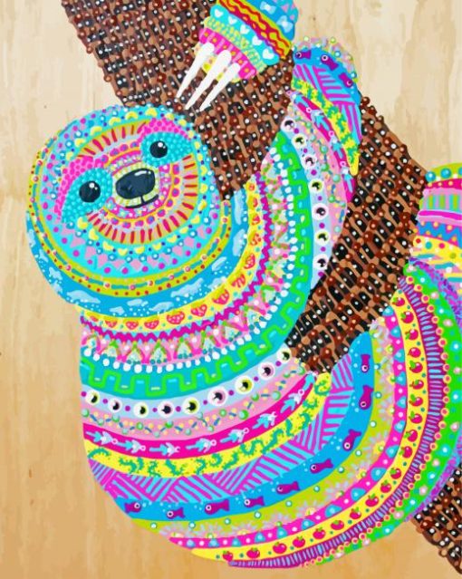 Colorful Sloth paint by number