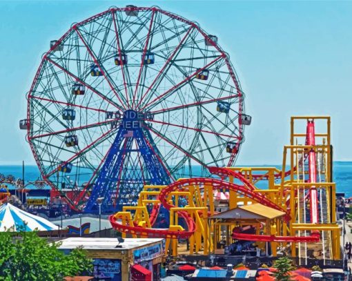 Coney Island Wheel paint by number