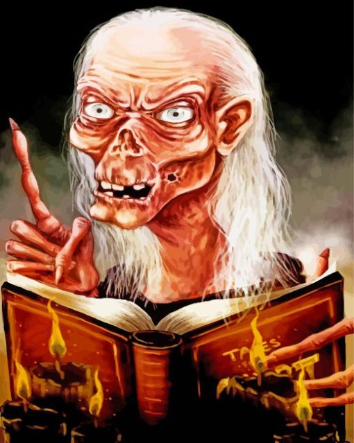 Crypt Keeper With Book paint by number