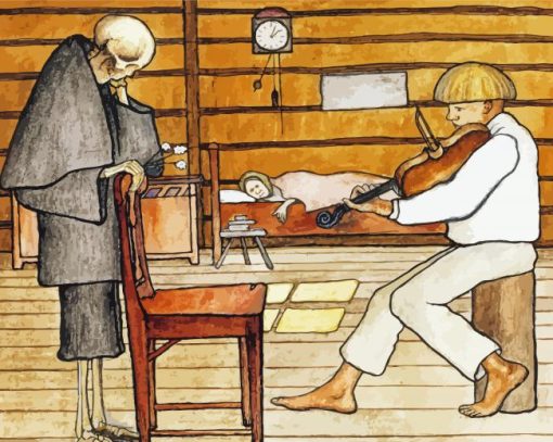 Death Listens By Hugo Simberg paint by number