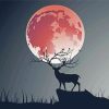 Deer Moon Silhouette paint by number