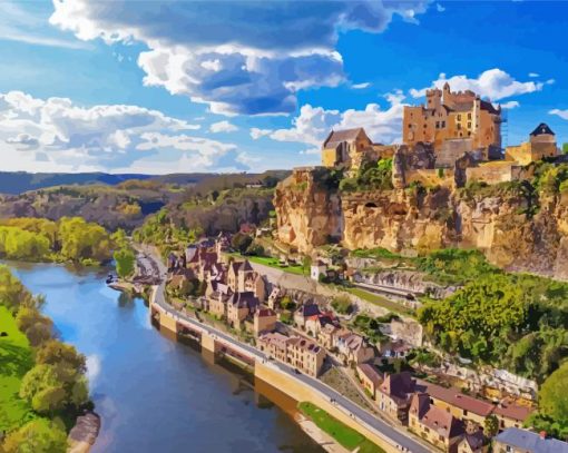 Dordogne France Buildings paint by number