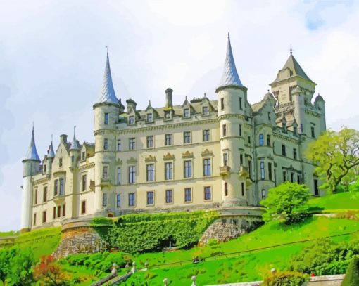 Dunrobin Castle In Sutherland Scotland paint by number