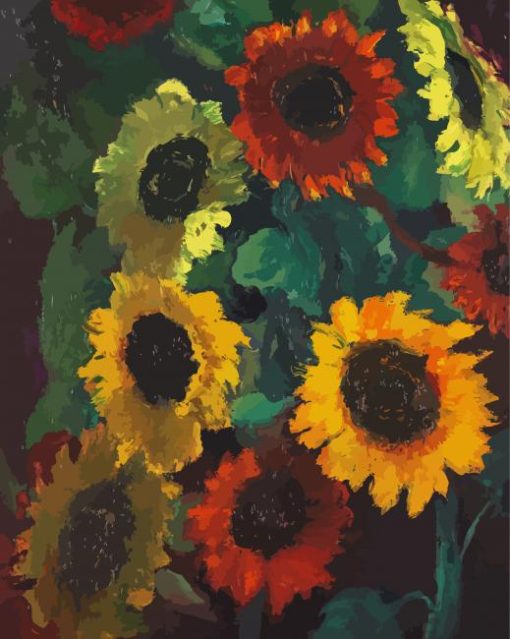 Emil Nolde Sunflowers paint by number