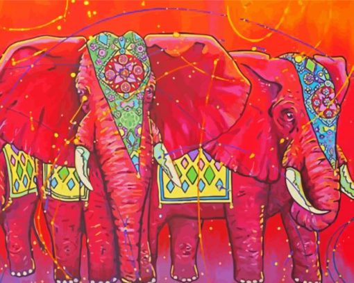 Esoteric Elephants paint by number