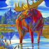 Fall Arts Moose paint by number