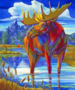 Fall Arts Moose paint by number