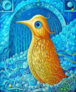 Golden Bird Art paint by number