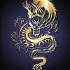 Golden Dragon Logo Art paint by number