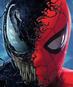 Half Venom Spider Man paint by number