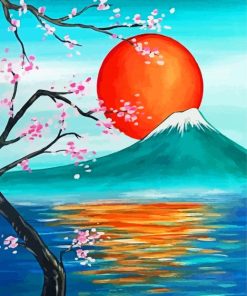 Japanese Sunset paint by number