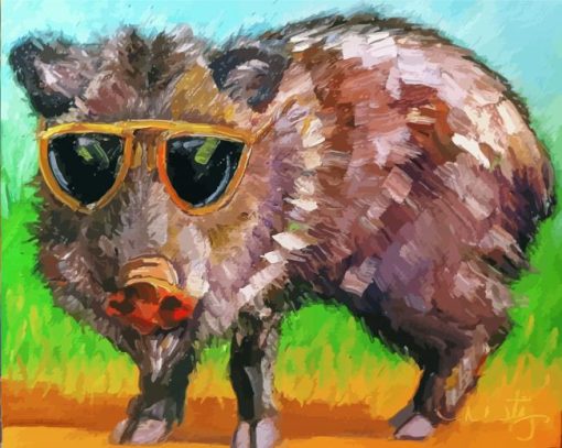 Javelina With Glasses paint by number