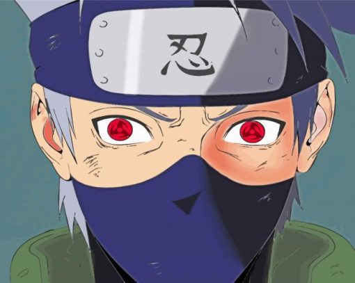 Kakashi Hatake Red Eyes paint by number